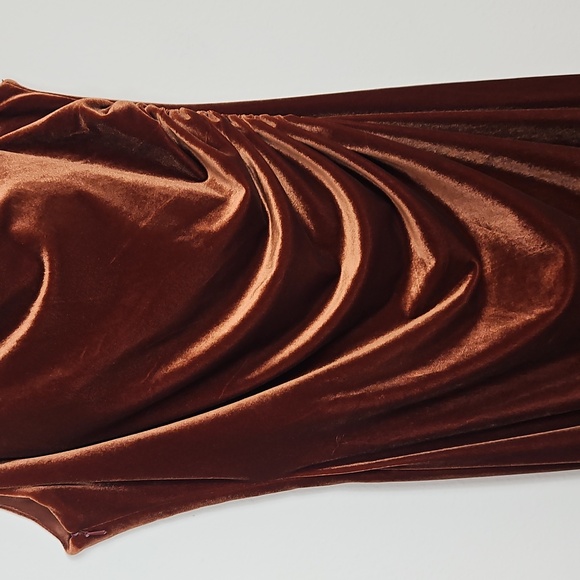 Revelry Jade Velvet Dress In Rust Size 10 Bridesmaid Dress - Picture 4 of 11